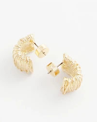 No Droop® Crinkled Huggie Hoop Earrings