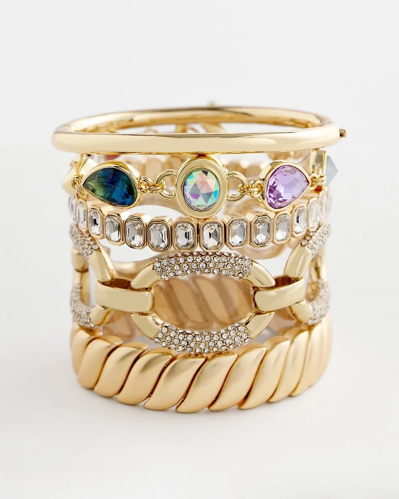 Large Pave Link Toggle Bracelet