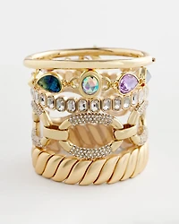 Large Pave Link Toggle Bracelet