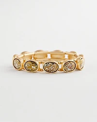 Large Faceted Gem Stretch Cuff Bracelet