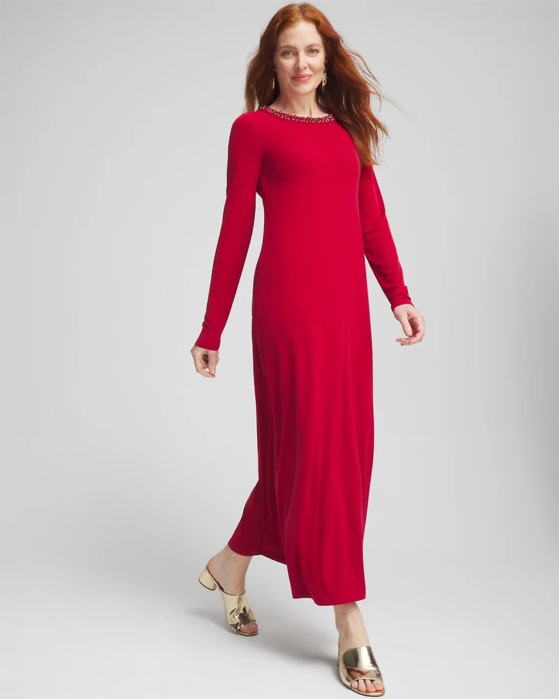 Petite Rhinestone Embellished Maxi Dress