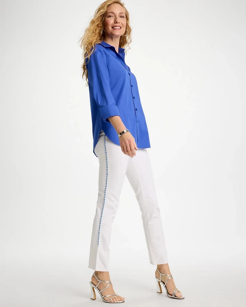 Girlfriend Roll Cuff Crop Jeans