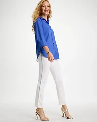 Girlfriend Roll Cuff Crop Jeans