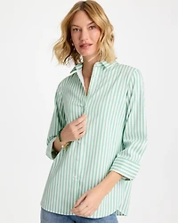 No Iron Striped Stretch Shirt