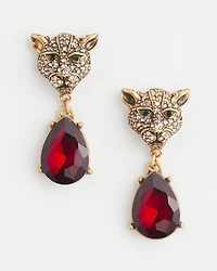 Jaguar Red Faceted Drop Earrings