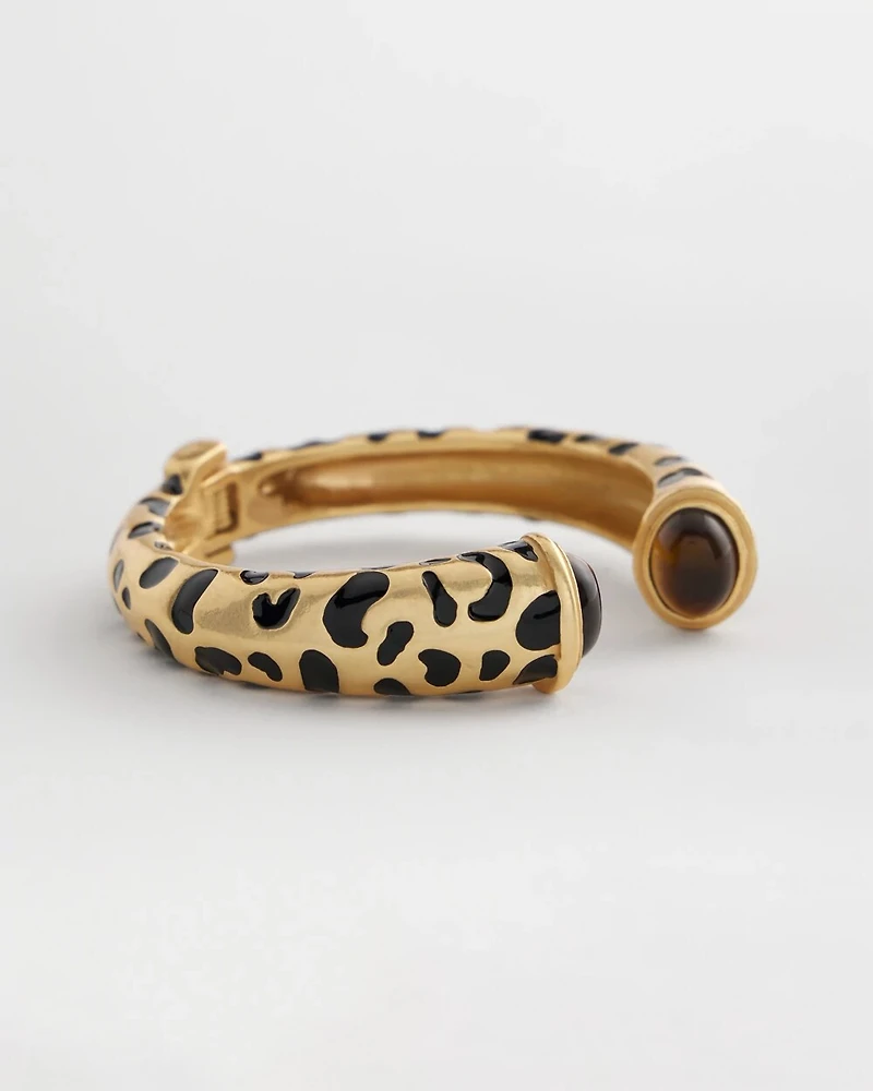 Chico's Originals Animal Print Hinge Cuff Bracelet
