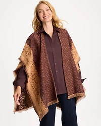 Paisley Fringe Reversible Ruana