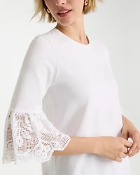 Cotton Lace Flutter Sleeve Tee
