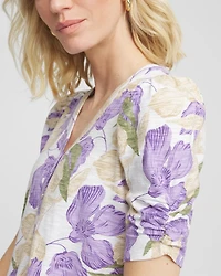 Floral Slub Henley Tee