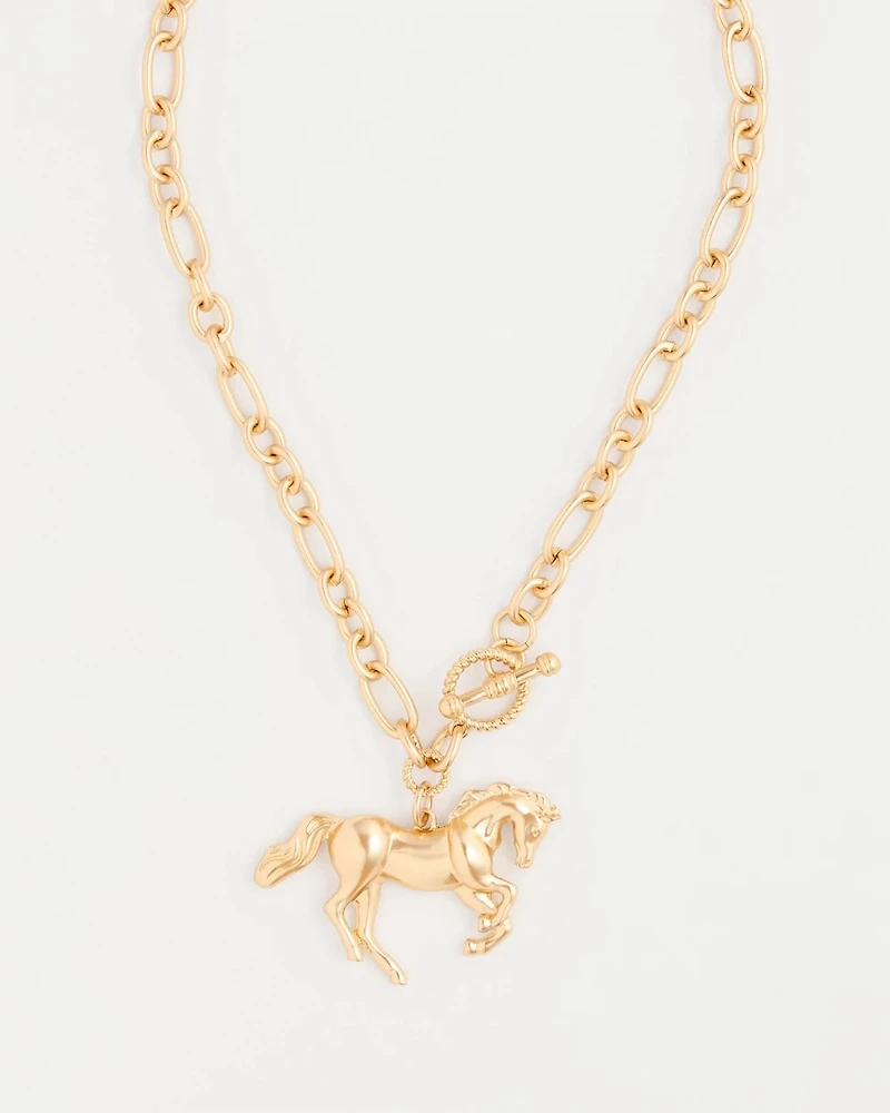 Horse Pendant Toggle Necklace