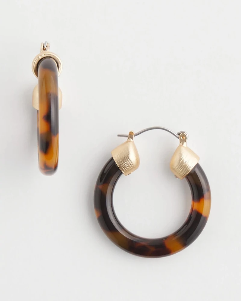 Tortoise Hoop Earrings