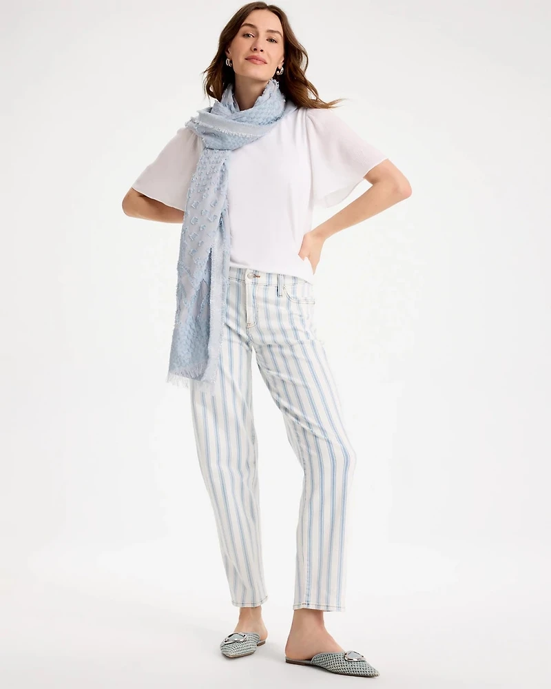 Striped Relaxed Boyfriend Jean