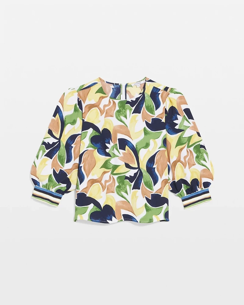 Mod Blooms Matte Satin Pullover