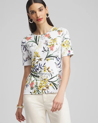 Floral Everyday Elbow Sleeve Tee