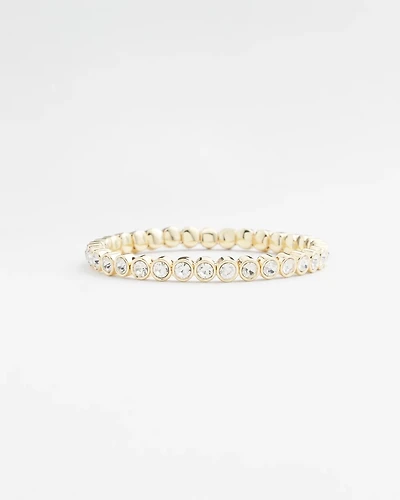 Goldtone Stretch Tennis Bracelet