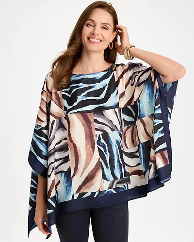 Artisanal Animal Printed Poncho