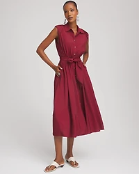 Smocked-Waist Shirtdress