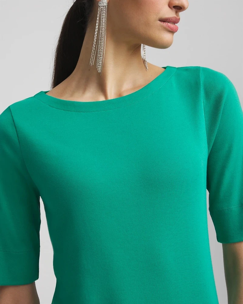 Pima Cotton Bateau-Neck Tee