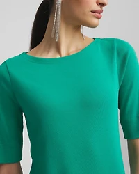 Pima Cotton Bateau-Neck Tee