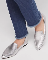 Silver Metallic Leather Loafer