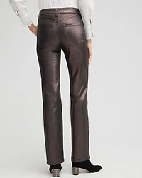 High Rise Coated Straight Jeans
