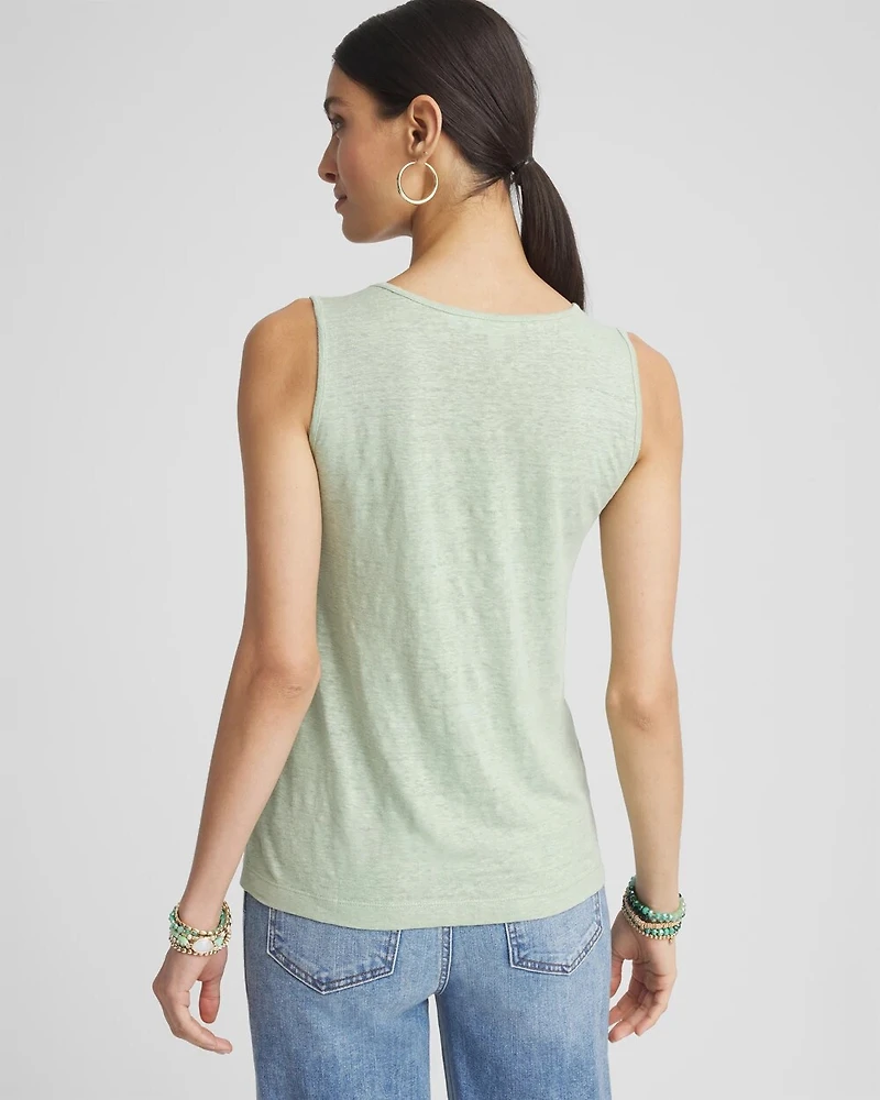 Linen Lace-Applique Tank