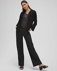 Spun Rayon Flare Sleeve Cardigan