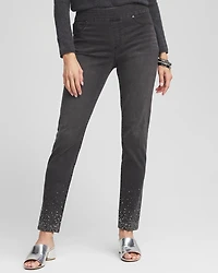 Embellished Pull-On Ankle Jeggings