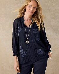 Embellished Splitneck Blouse