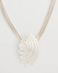 Silvertone Shell Pendant