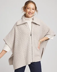 Zip-Front Collared Ruana