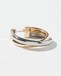 Mixed Metal Double Hoops