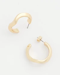 Gold Wavy Hoop Earrings