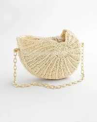 Raffia Crochet Conch Shell Bag