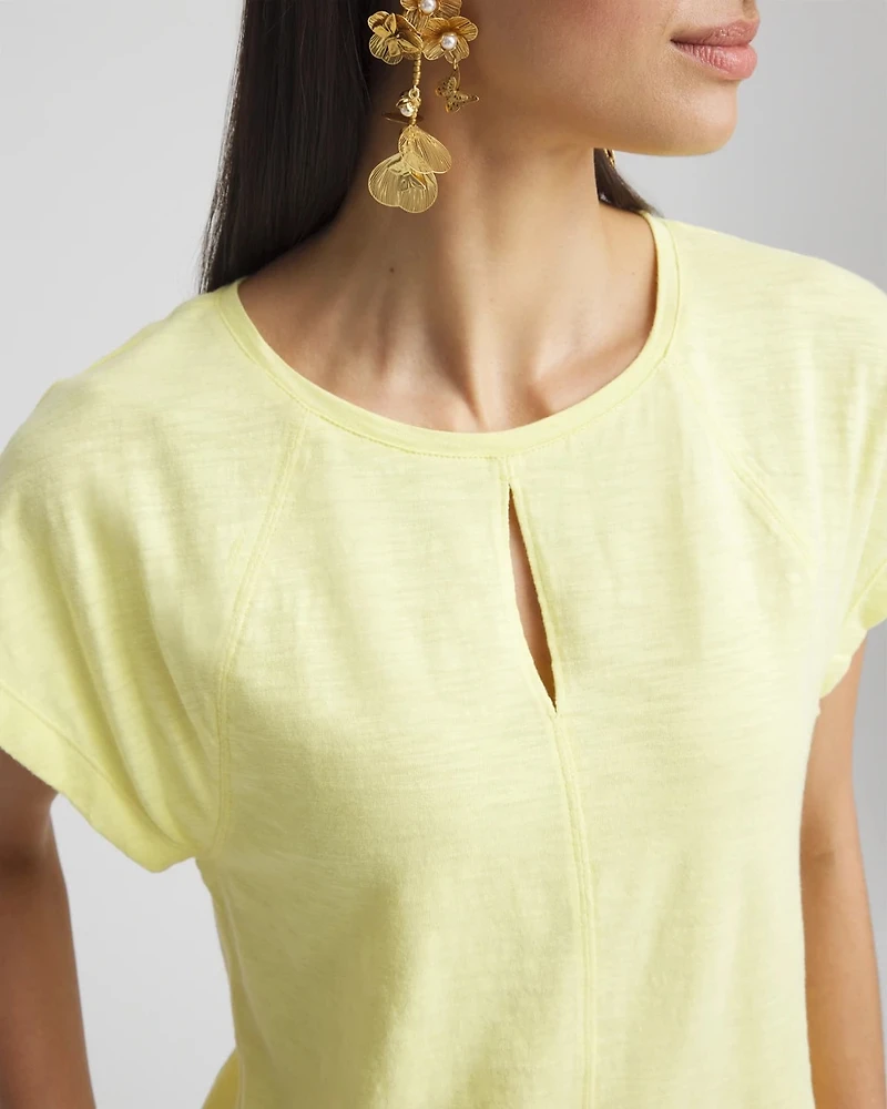 Slub Keyhole Neck Tee