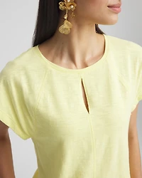 Slub Keyhole Neck Tee