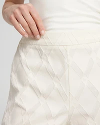 Textured Wide Leg Cropped Pants