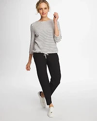 Zenergy® Striped Ottoman Drawstring Top