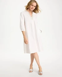 Embellished Pintuck Dress