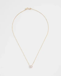 Gold Tone Drop Stone Necklace