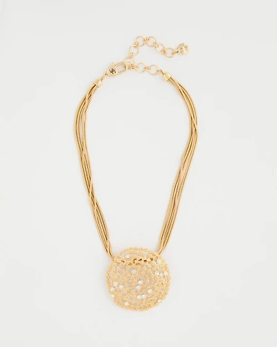 Sea Foam Medallion Pendant Necklace