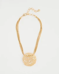 Sea Foam Medallion Pendant Necklace