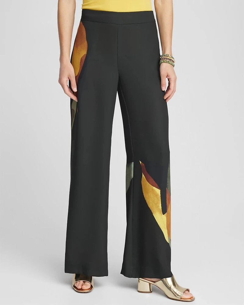 Soft Pull-On Print Wide Leg Pants