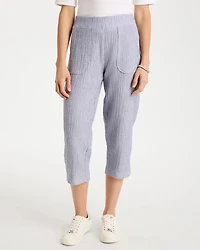 Zenergy® Striped Gauze Cropped Pants