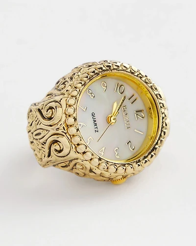 Gold Watch Stretch Ring