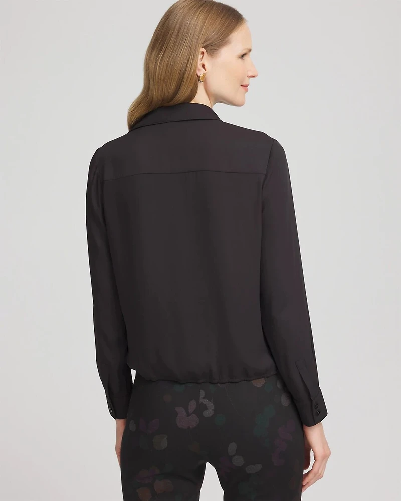 Surplice Bubble Hem Shirt