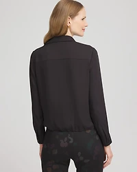 Surplice Bubble Hem Shirt