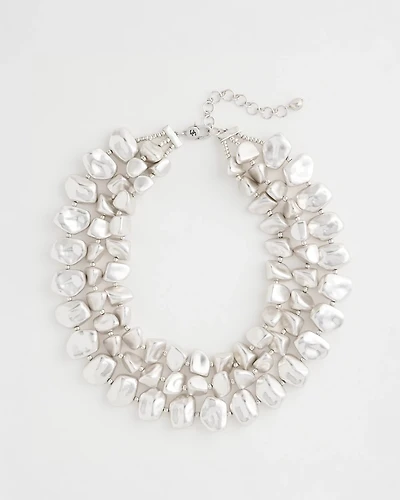 Chunky Silver Multi-Strand Necklace