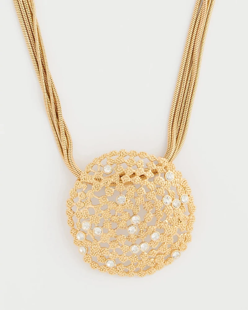 Sea Foam Medallion Pendant Necklace