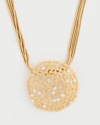 Sea Foam Medallion Pendant Necklace